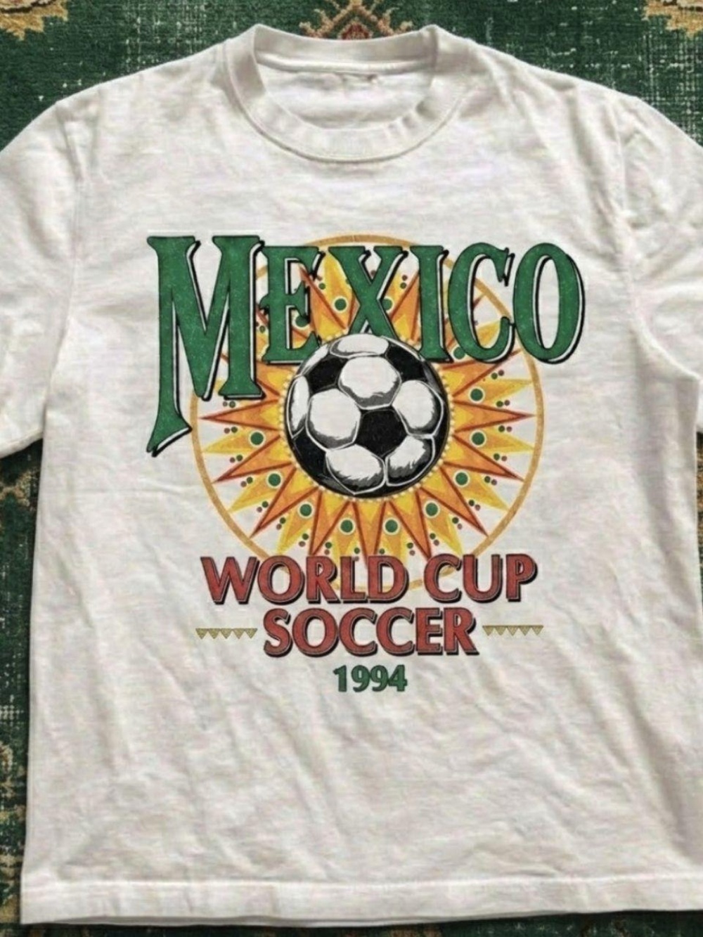 White Mexico 1994 World Cup Soccer Graphic Tee